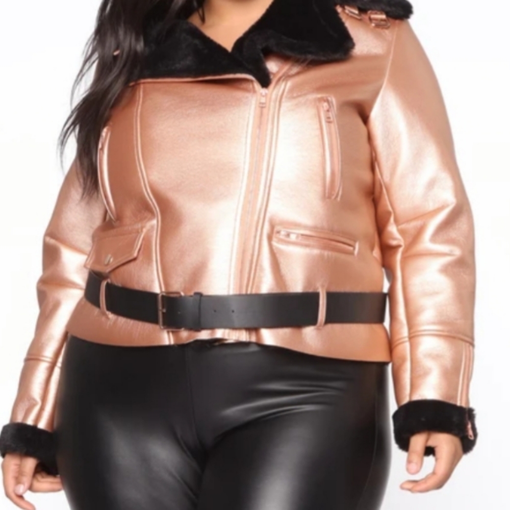 Rose Gold Sherling Coat